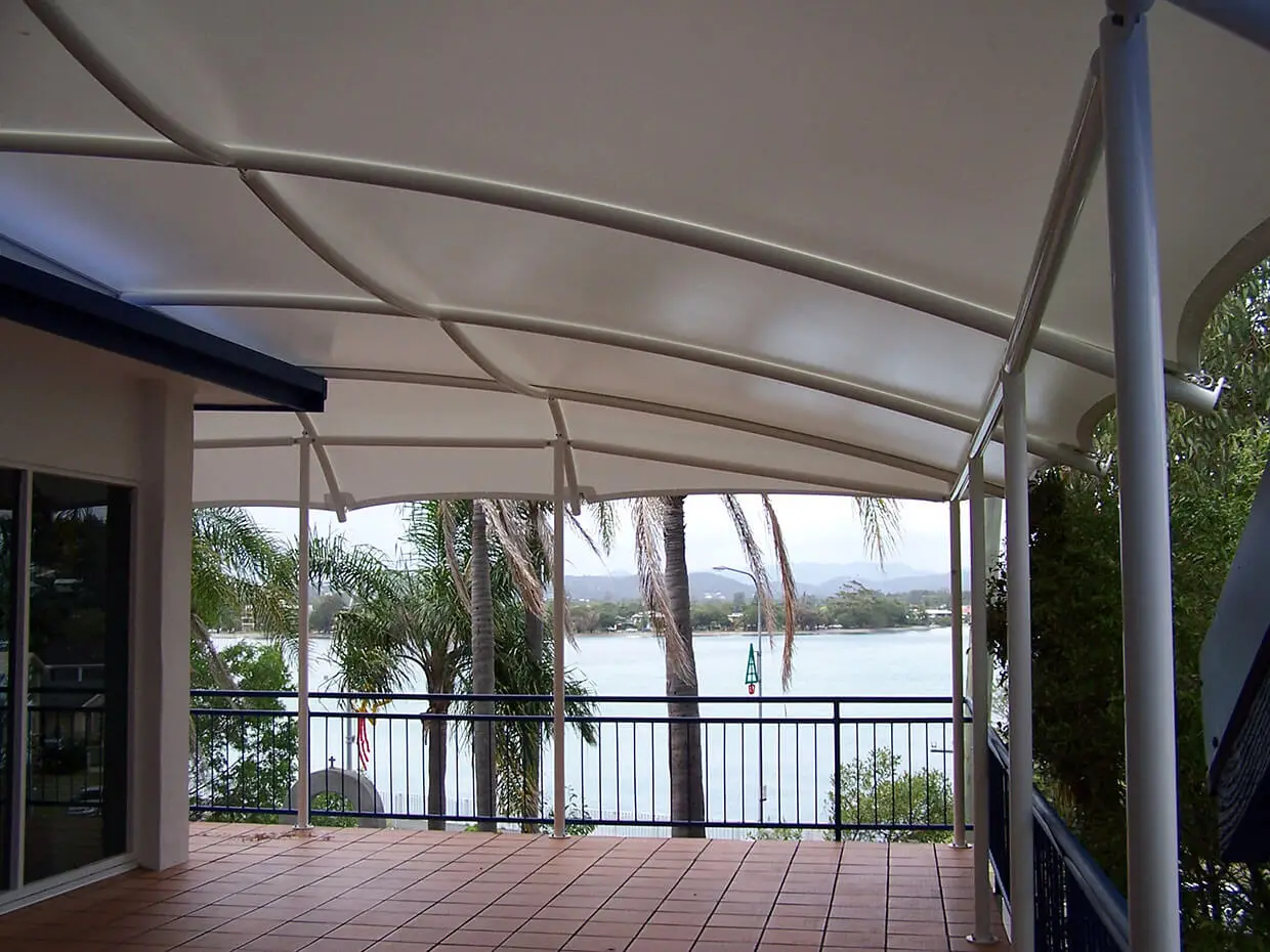 Kanopi Membran Anti UV untuk teras rumah minimalis