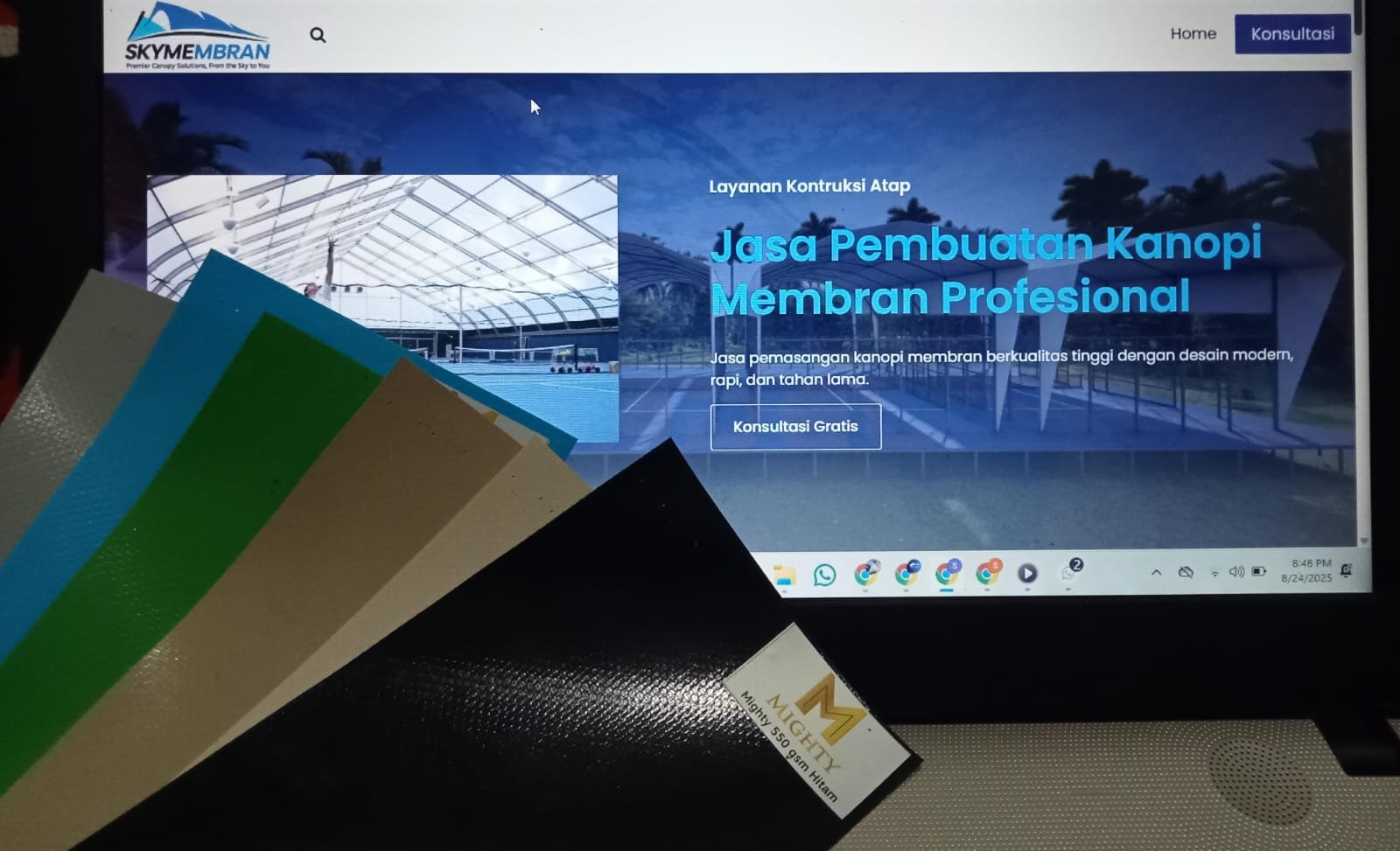 Daftar warna kain membran Sky Membran