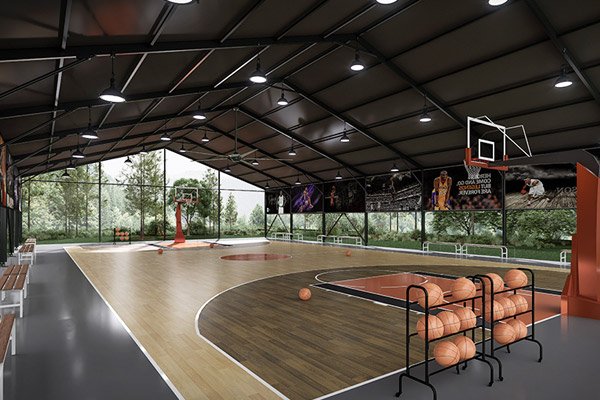 Contoh penerapan atap membran untuk lapangan basket