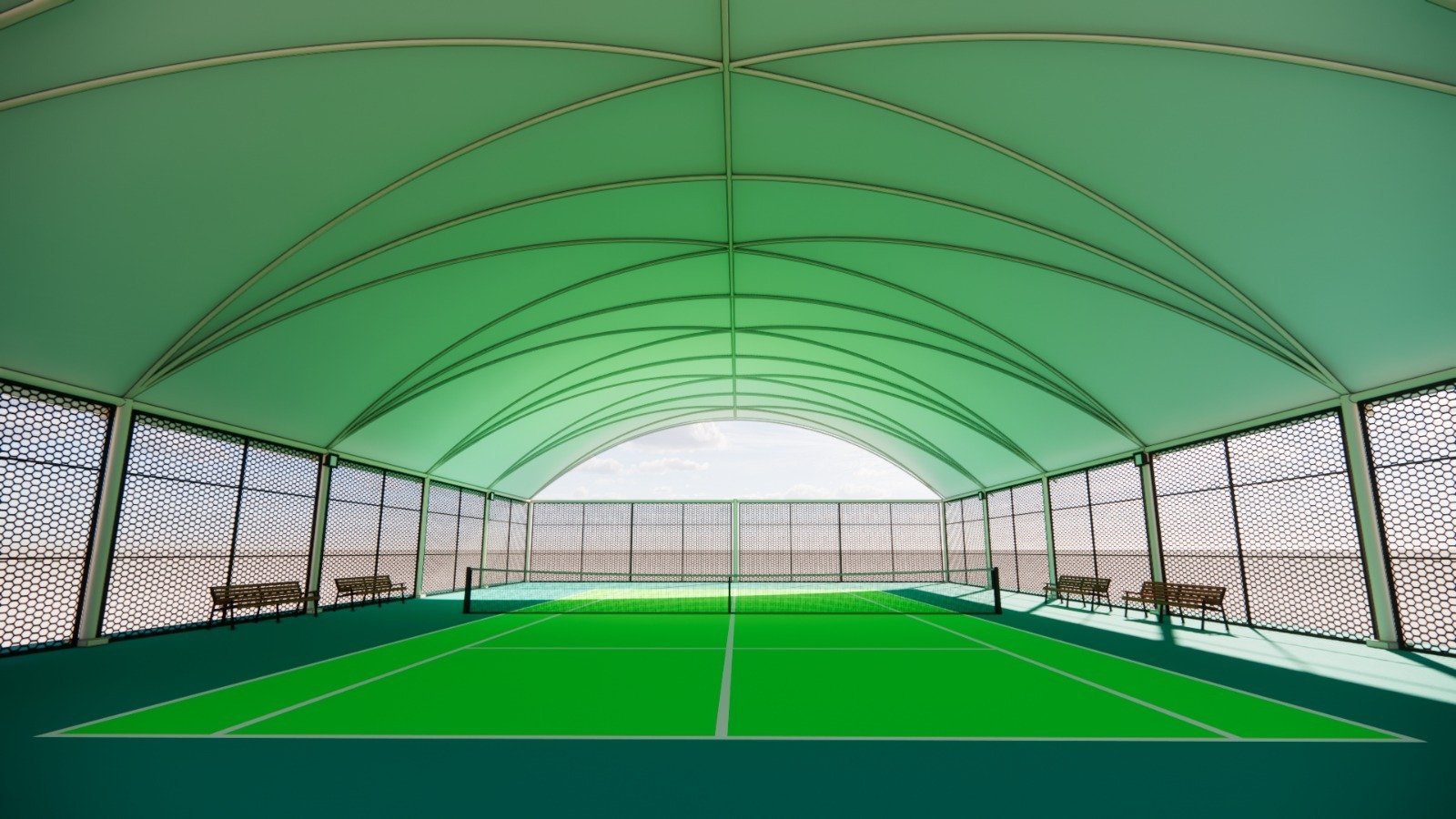 Tenda Membran Lapangan Padel