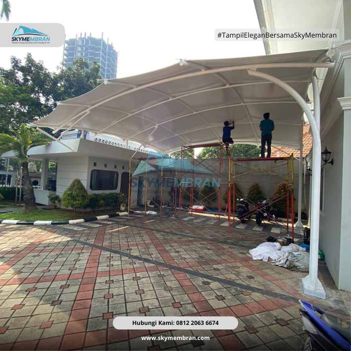 Kanopi Membran Indonesia - Struktur tensile modern untuk atap bangunan